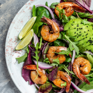 Aguacates con gambas